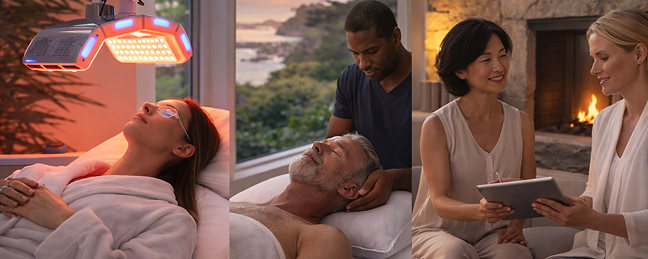 A man receiving a relaxing massage in a serene spa setting.